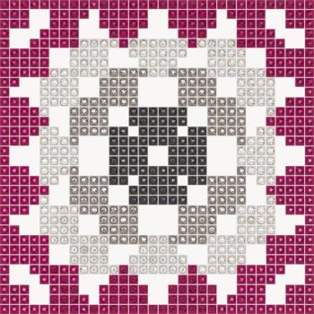 Granny Squares - Crimson - crystal art by Julia Roshkow