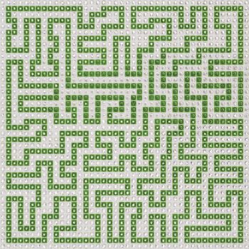 Meander - Green - crystal art by Julia Roshkow