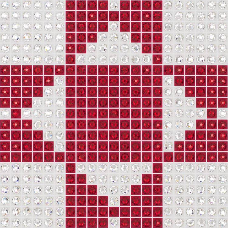 Ohio Star - Turkey Red - crystal art by Julia Roshkow - detail