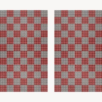 Red and Gray Check 1-6 - crystal art by Julia Roshkow